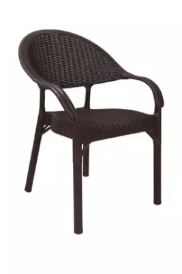 Holiday Bambu Rattan Kollu Sandalye Koltuk Kahve - 1