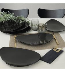 Keramika Siyah Oscar Servis/Sunum Tabağı 35 Cm - 1